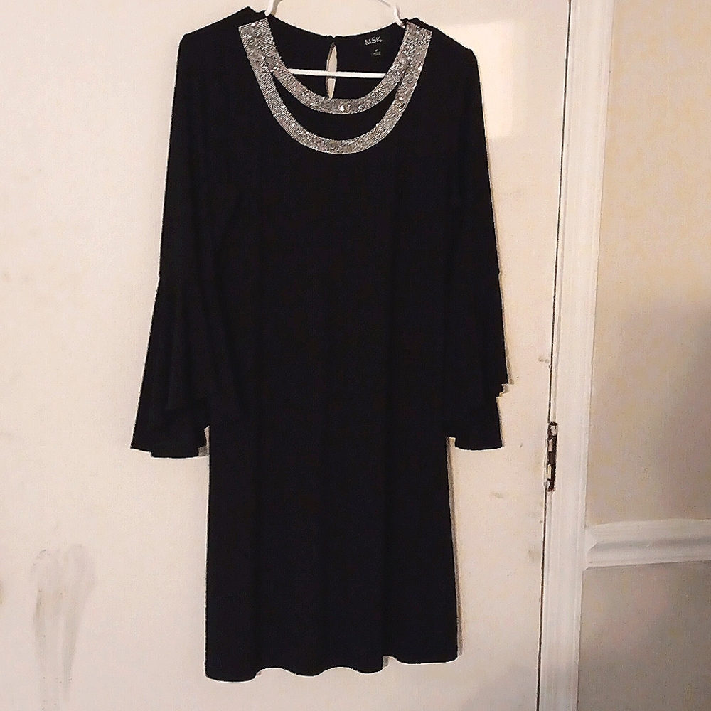 MSK dress size Medium Black with rinestones